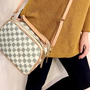 Designer inspired checkered handbag